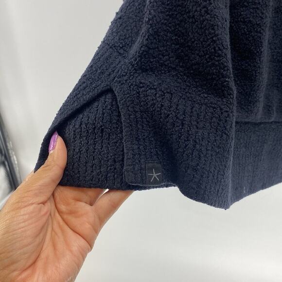 Barefoot Dreams cozychic lite fuzzy ho Lo thumb holes warm shirt black soft sz S - Picture 6 of 8